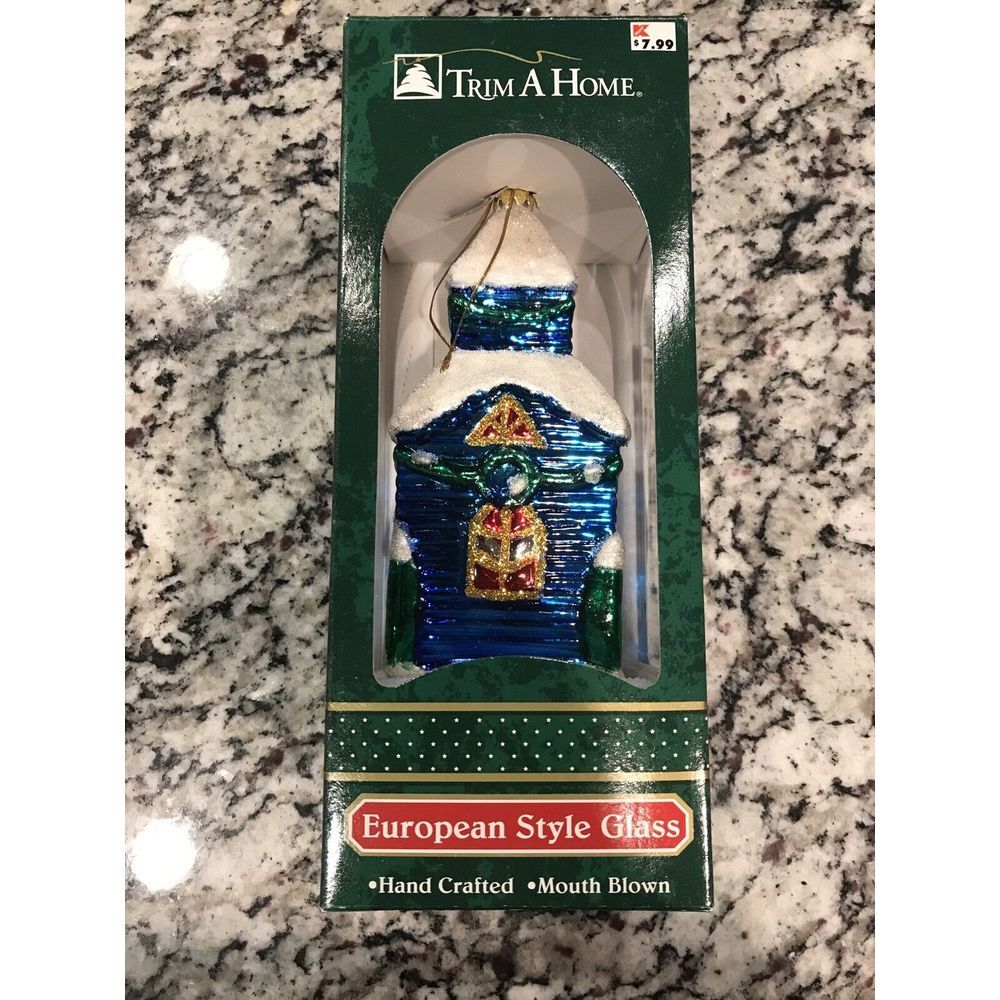 Trim A Home Best European Style Glass Church‎ Glitter Christmas Ornament Vintage